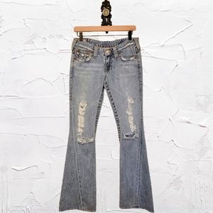 True Religion Women's Distressed Flare Jeans / Size 27 / Joey